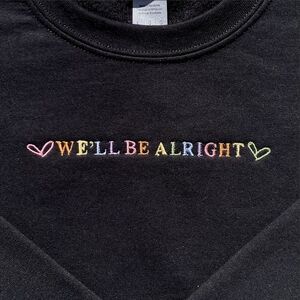 Harry Styles Black Sweatshirt with Colorful Embroidery